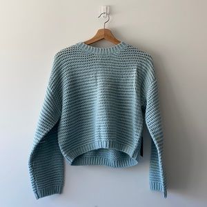 F21 Knitted Blue/Light Mint Sweater